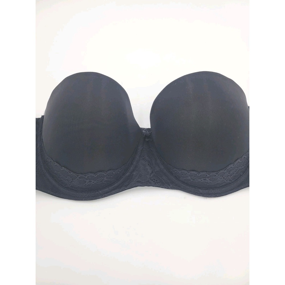 Torrid Curve Strapless Lace Bra with Underwire Support Black - Size 40D